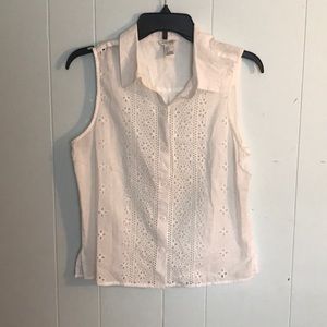 Forever 21 Patterned Button Up Tank Top Sz Small